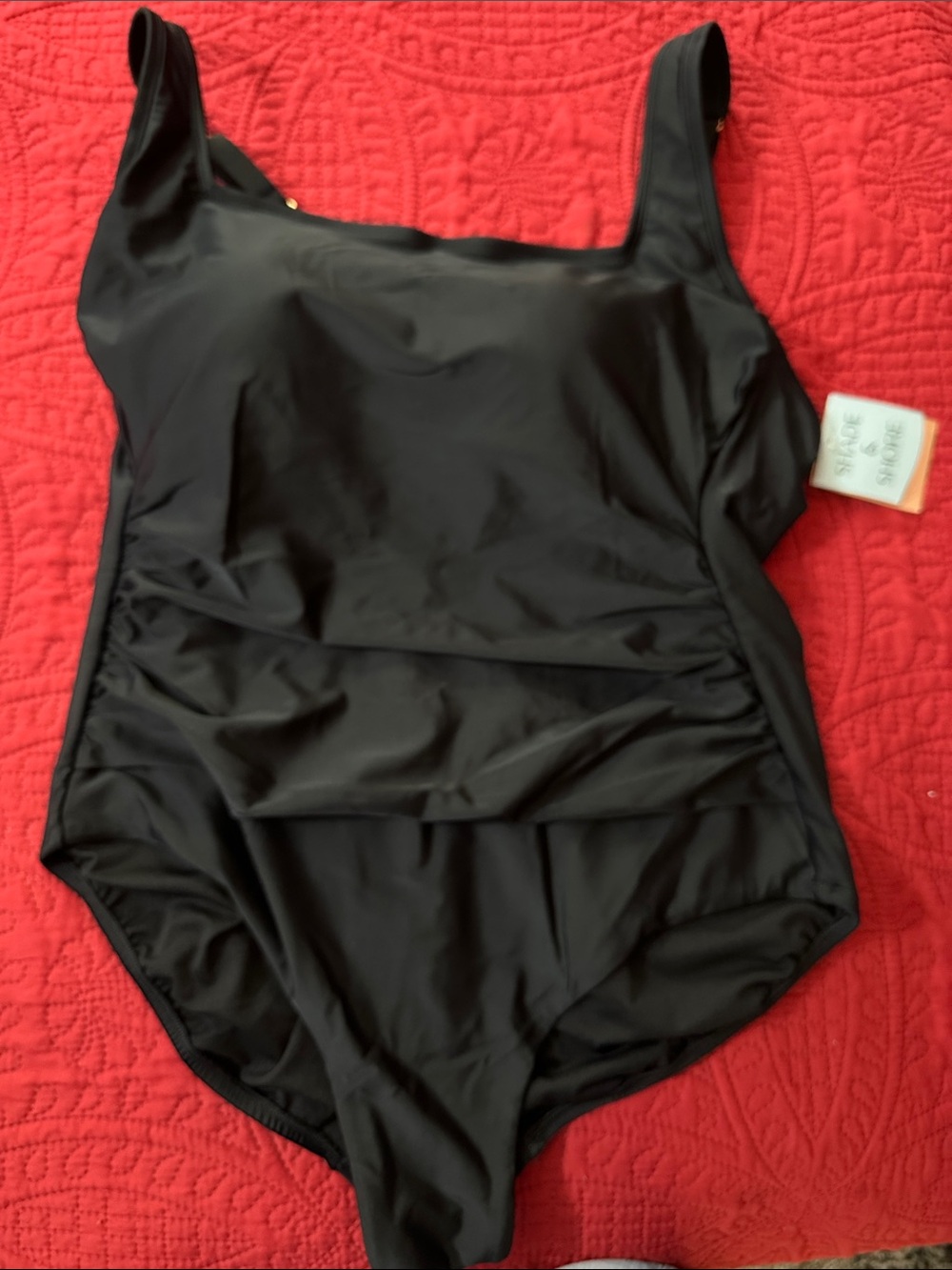 Shade and Shore Classic Black One-Piece Swimsuit size 20